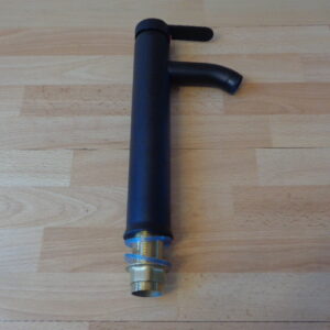 2471 – Robinet Mitigeur de Salle de Bains avec Bec Haut noir 29 cm neuf