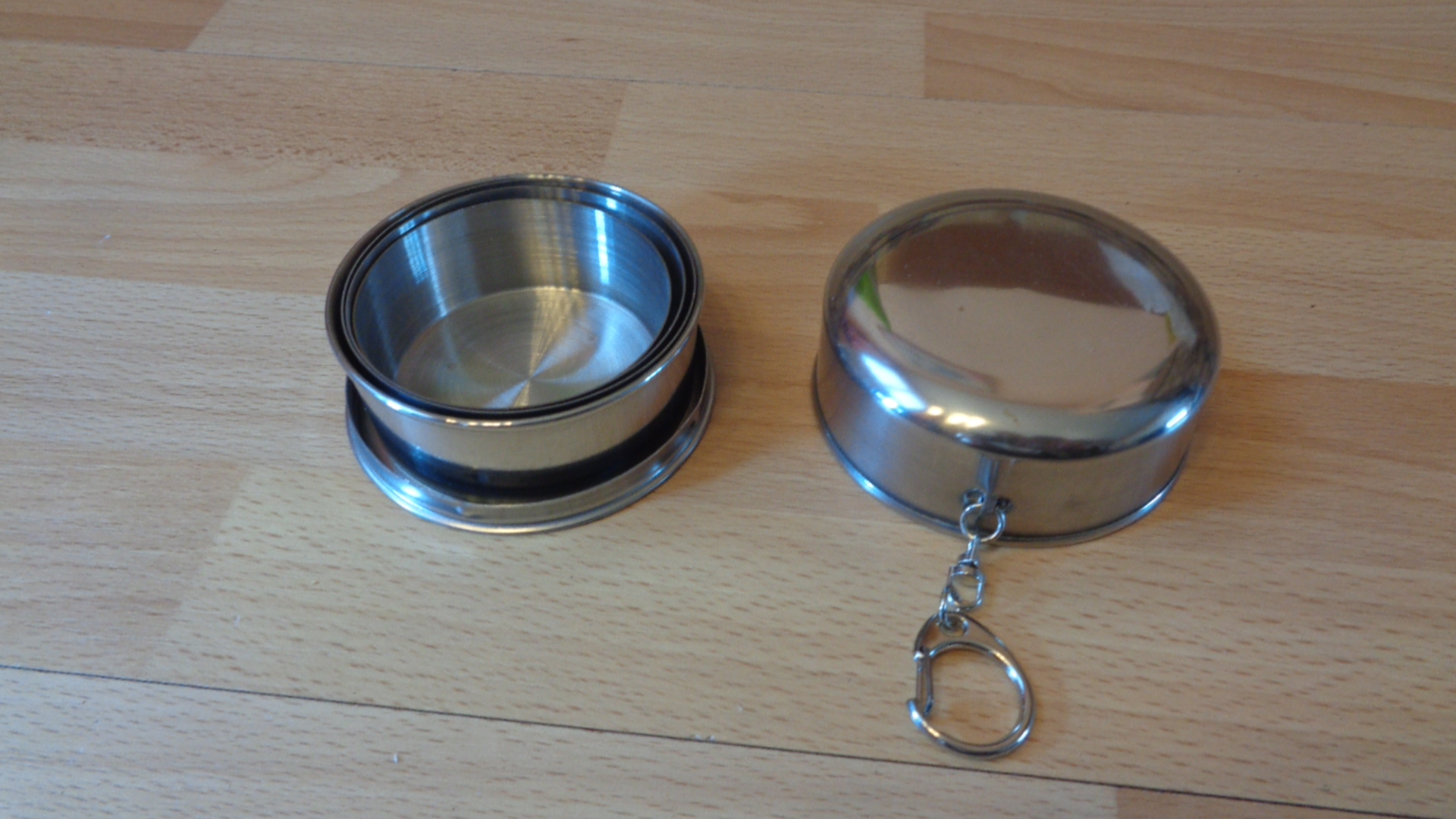 2542 – Gobelet pliable télescopique en acier inoxydable,porte-clés neuf – Image 13