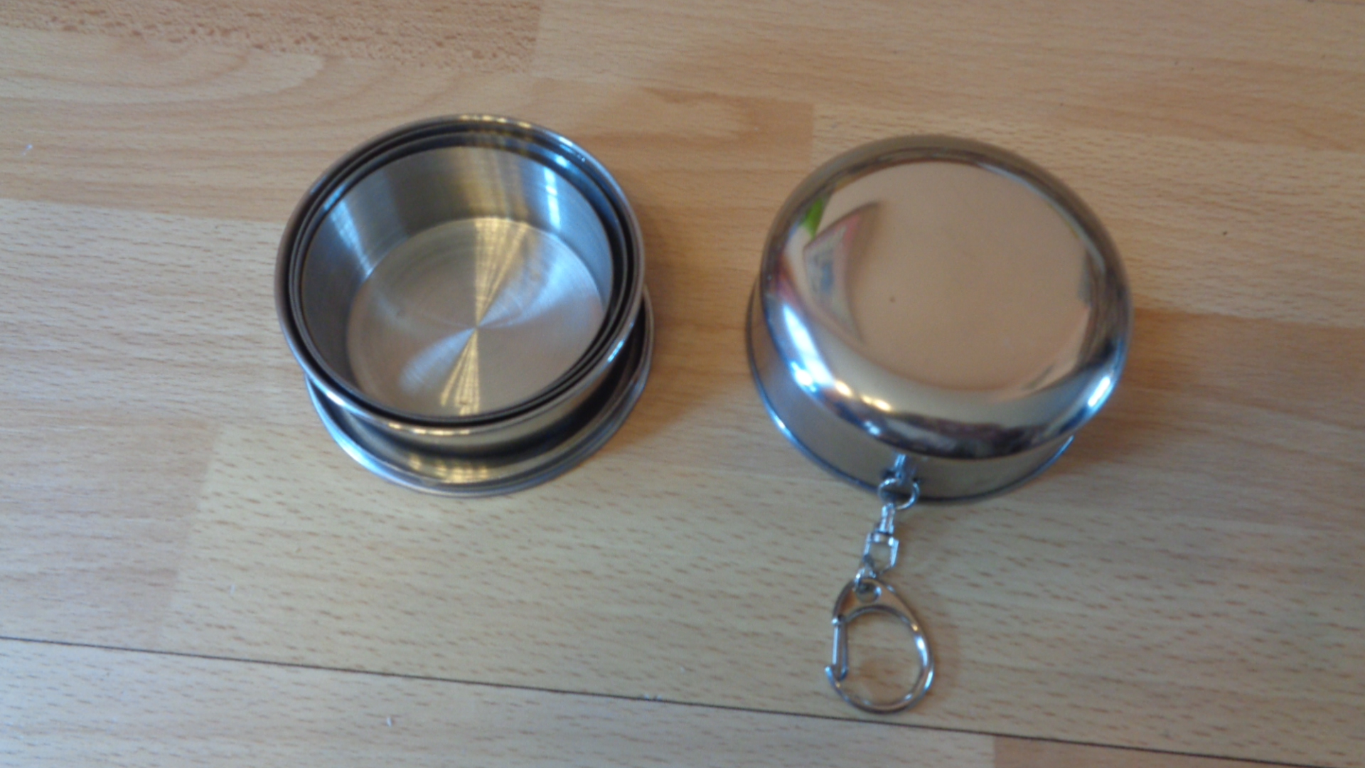 2542 – Gobelet pliable télescopique en acier inoxydable,porte-clés neuf – Image 12
