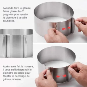 2526 – Cercle à Gâteau Réglable de 15 à 30 cm neuf