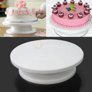 2475 – Présentoir à gâteau – Plateau tournant 280 mm ,Blanc neuf