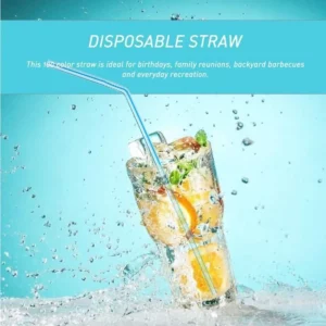 2611 – 100 Pailles en plastique allongées et pliables neuves
