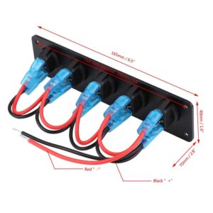 2665 –5 interrupteurs ronds étanches à LED bleues neuf