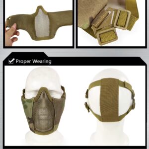2551 – Masque Airsoft demi-visage en acier et métal neuf