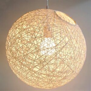 2717 – Suspension sisal Abat-jour Boule Ronde neuve