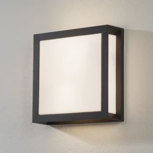 2714 – Applique extérieure carrée noire 27 x 27 cm neuve
