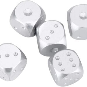 2963 – Lot de 5 dés en alliage d’aluminium avec étui neufs