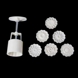 2942 – 6 Moules à gâteau tampons Rond Fleur neufs