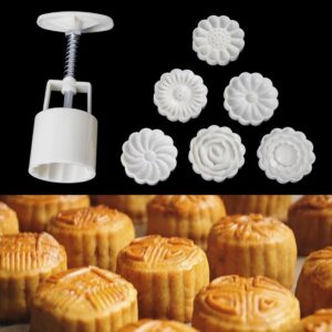 2942 – 6 Moules à gâteau tampons Rond Fleur neufs