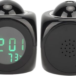2967 – Horloge Numérique noir Minuterie Vocale Projecteur à Affichage LED neuve