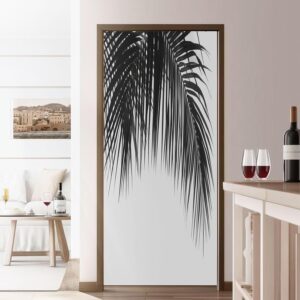 2928 – stickers de porte trompe l&rsquo;oeil palmier , 77 x 200 cm neuf