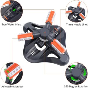 2950 – Arroseur De Jardin, 3 Bras Rotation Automatique à 360° Ajustable neuf