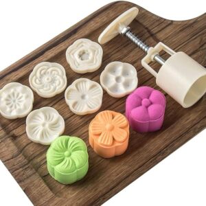 2954 – 6 Moules à gâteau tampons Rond Fleur neufs