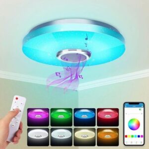 8492 – Plafonnier LED 36W avec haut-parleur Bluetooth, avec télécommande neuf