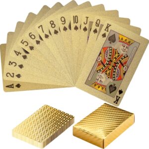 2842 – Jeu de 54 Cartes de Poker en Plastique or neuves