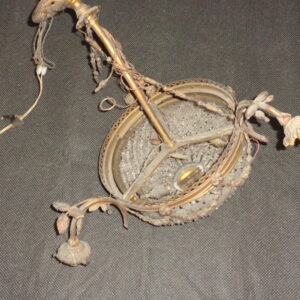 6616 – Lustre ancien en Bronze et verre
