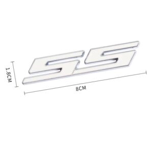 2848 – Logo Autocollant 3D en métal argenté/blanc Logo SS neuf