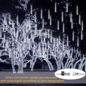 2933 – guirlandes lumineuses blanches 45 cm 8 tubes neuves