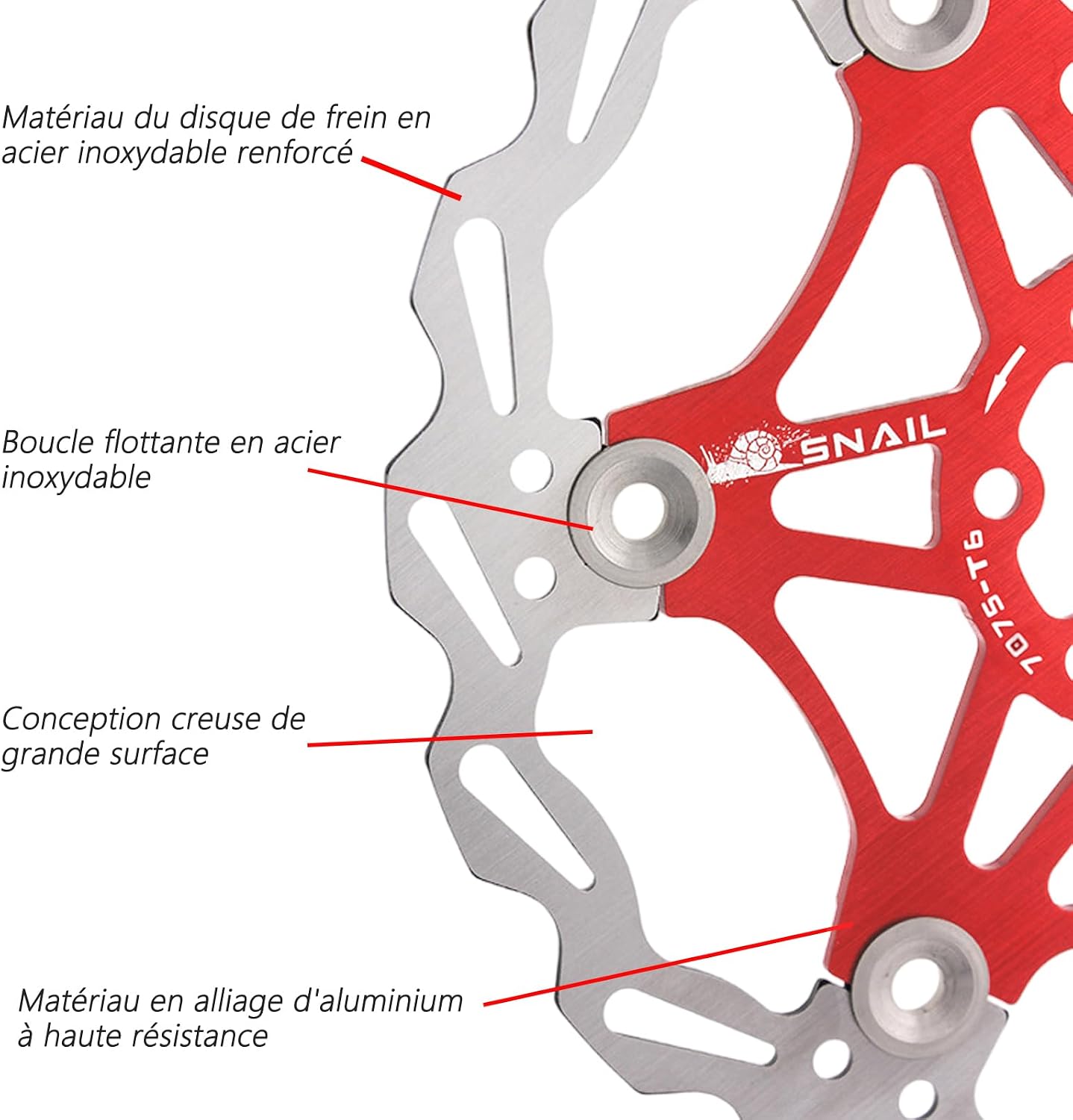 3021 – Disque de frein rouge pour vélo 180 mm neuf – Image 2