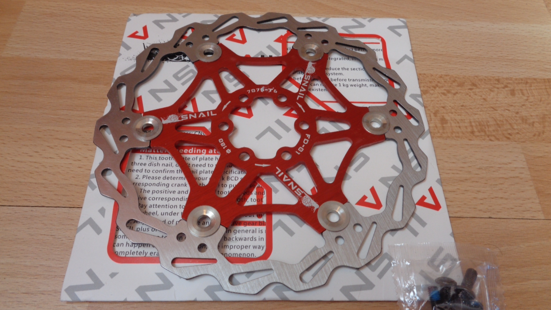 3021 – Disque de frein rouge pour vélo 180 mm neuf – Image 7
