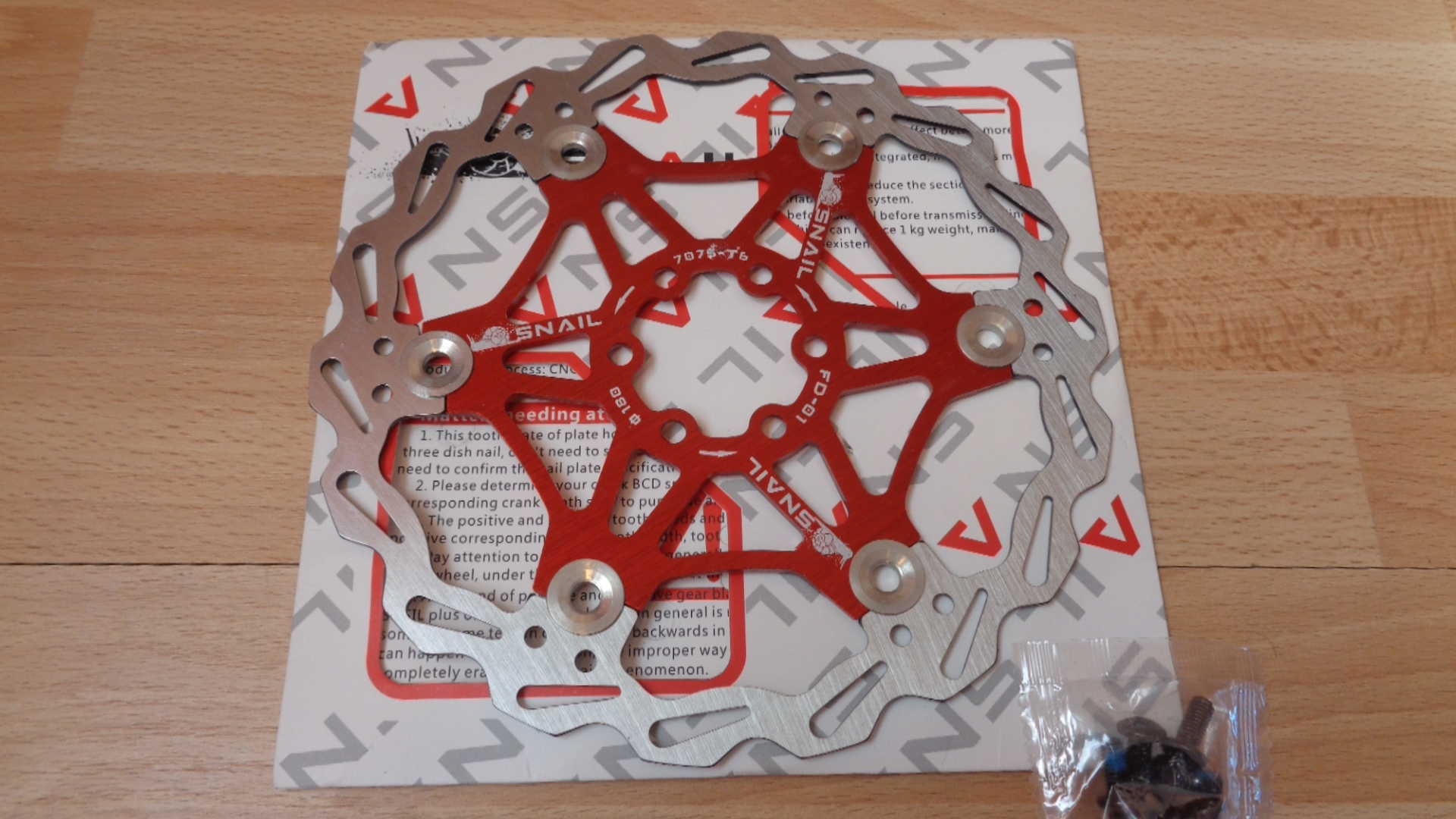 3021 – Disque de frein rouge pour vélo 180 mm neuf – Image 6