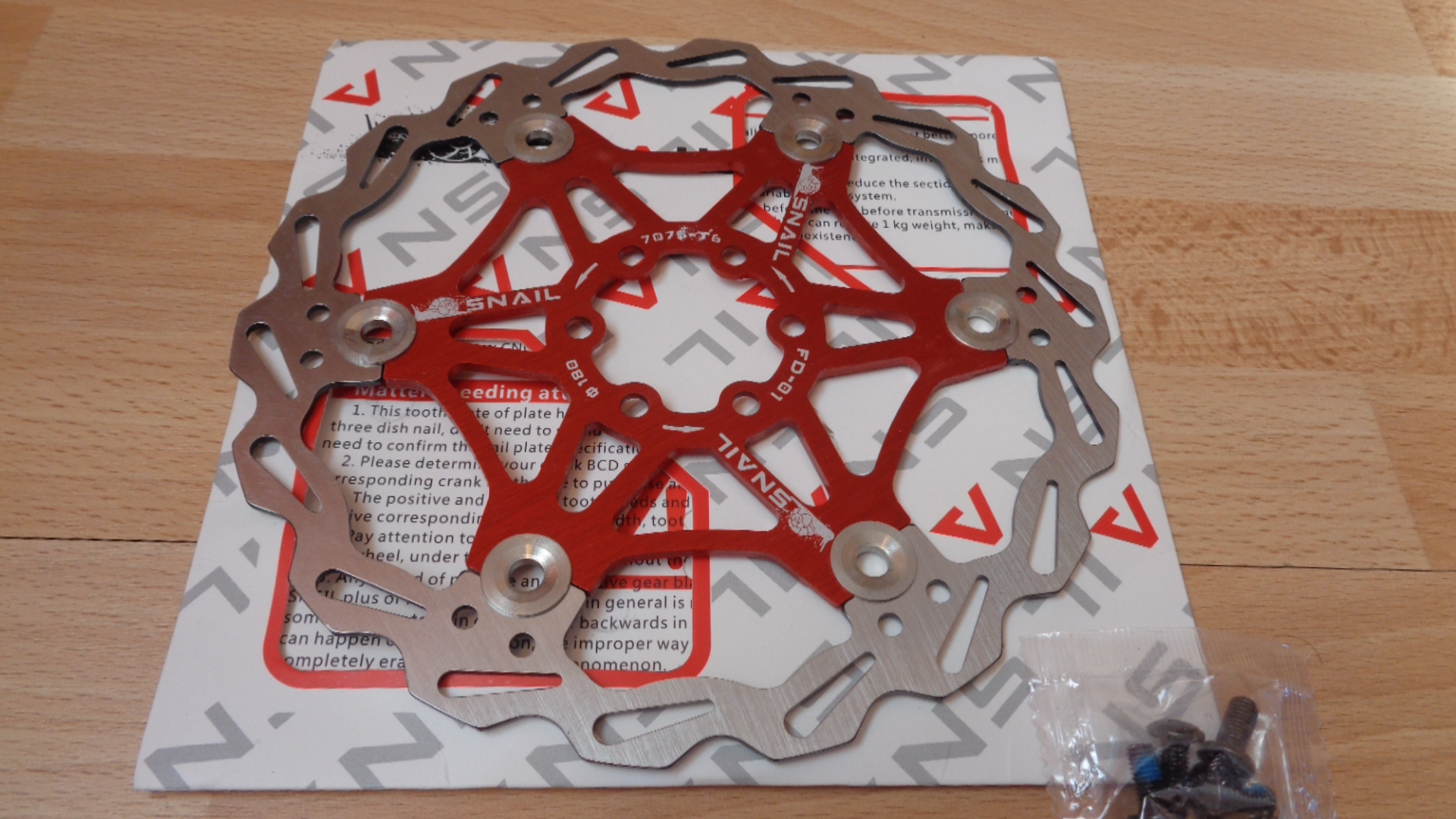 3021 – Disque de frein rouge pour vélo 180 mm neuf – Image 5