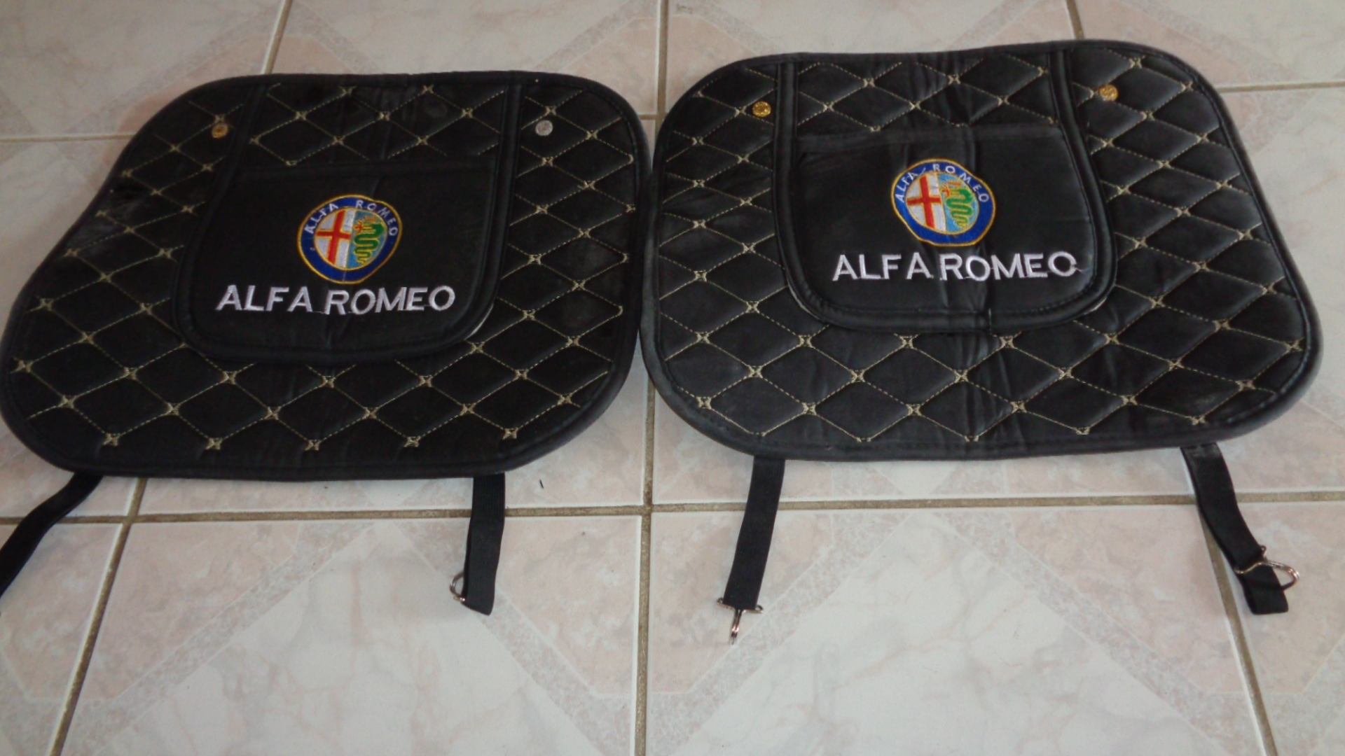 3080 – 2 Protections arrières de siège de voiture, Alfa Romeo neufs – Image 2