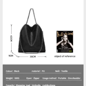 3076 – Sac à bandoulière noir en Cuir PU neuf
