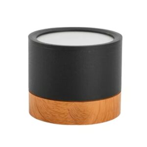 3123 – Spot Finition bois, Mini plafonnier, Rond, Noir neuf