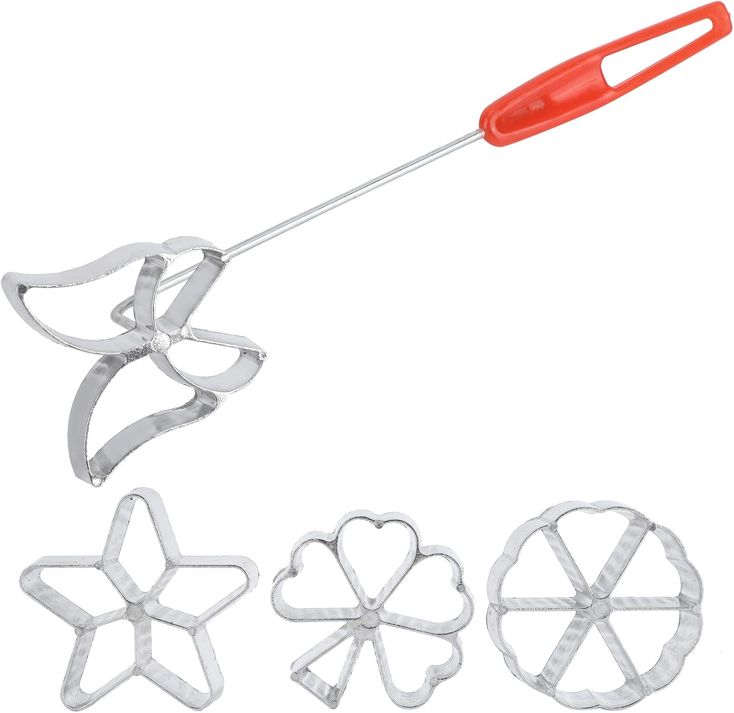 3110 – Kit de rosace en fer, moule à pâtisserie avec 4 formes de têtes interchangeables neufs – Image 2