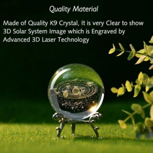 3156 – Boule de cristal 3D avec système solaire, 60 mm neuve