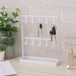 3112 – Support de table en fer pour, Bijoux , porte clés, blanc 20,5 x 7,5 x 24 cm neuf