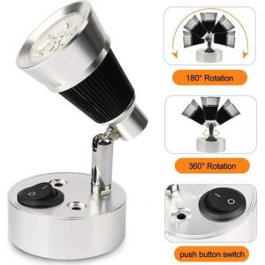 3102 – Lampe de lecture avec interrupteur 12 V neuve