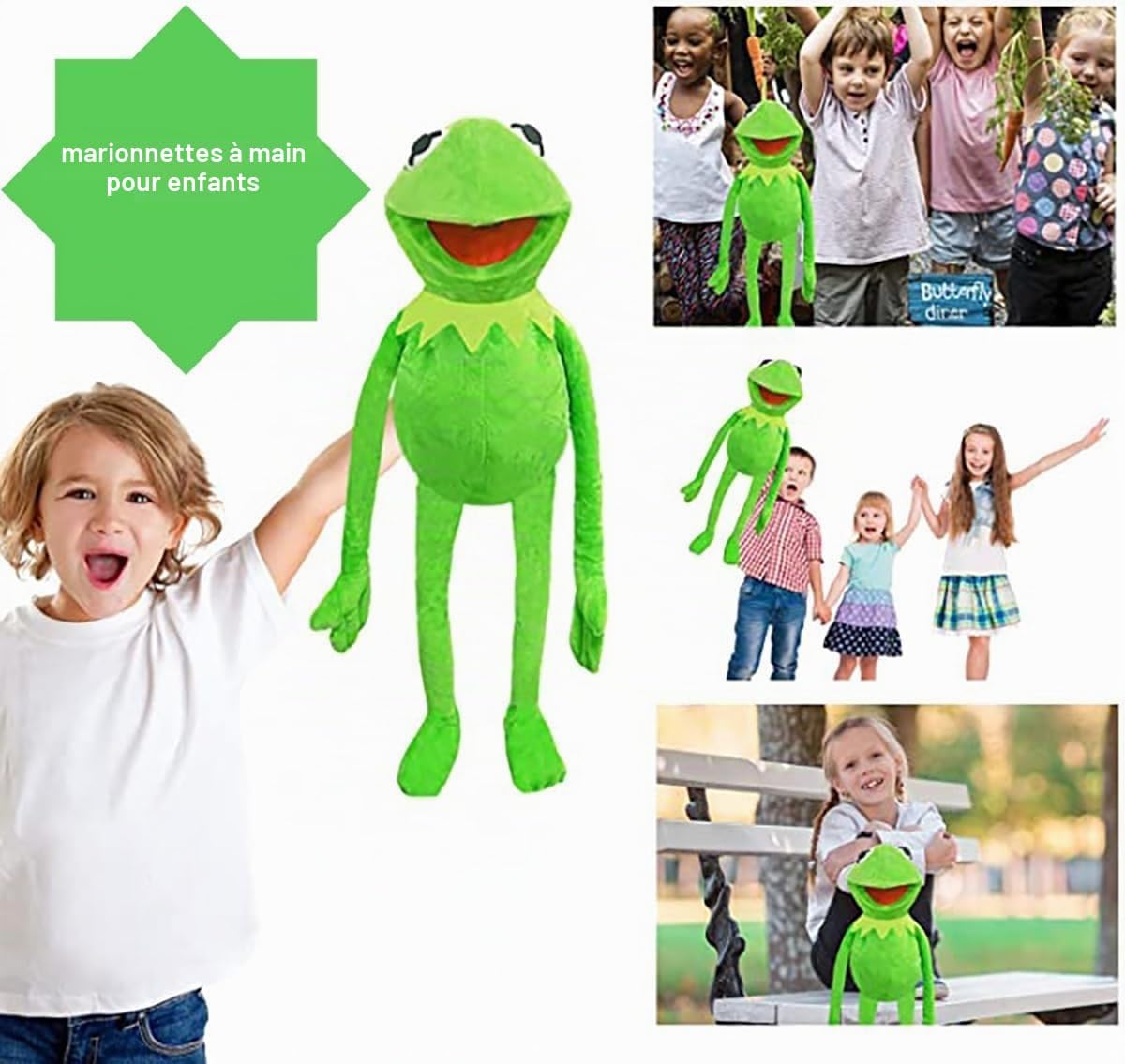 3185 – Peluche Marionnette Kermit la grenouille 60 cm neuve – Image 3