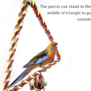 3204 – Grand perchoir triangulaire en corde à oiseaux neuf