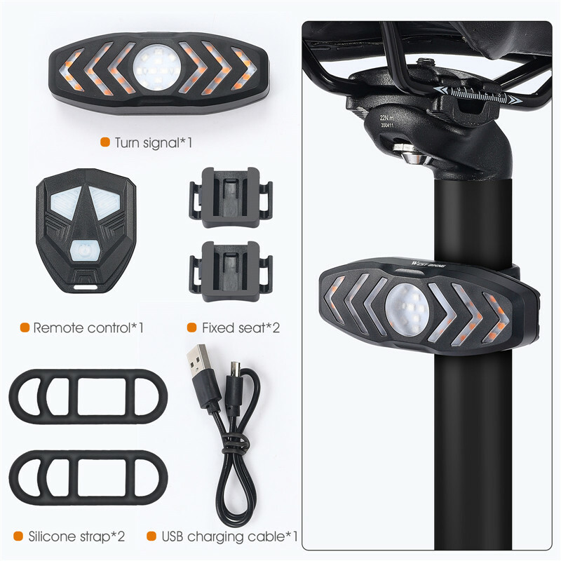 3229 – Feu arrière et clignotants de vélo avec télécommande neuf – Image 3